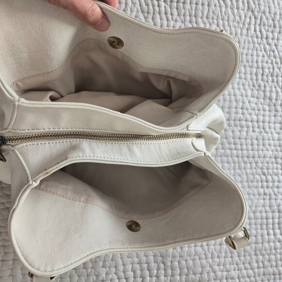 Sasha + Sofi Satchel Shoulder Bag - Cream/Off-White - Picture 11 of 12